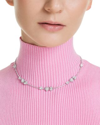 Idyllia Cubic Zirconia Heart & Arrow Collar Necklace, 14.87-17.75"