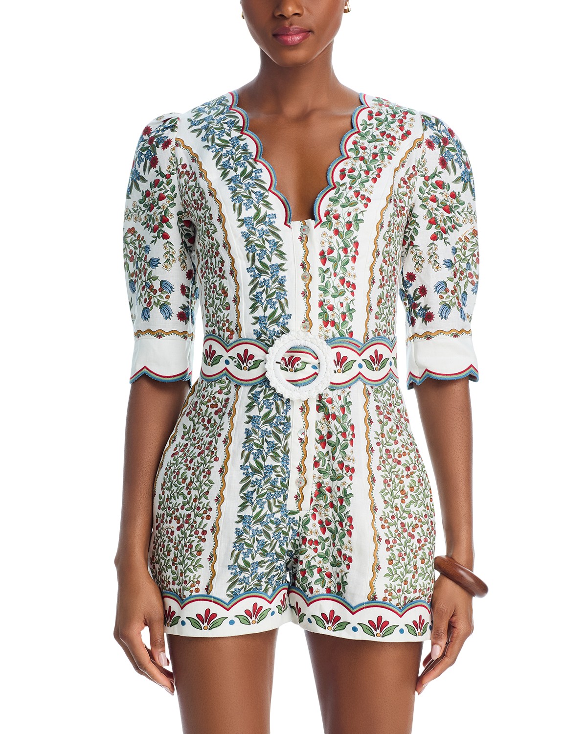 Fruit Beauty Belted Romper