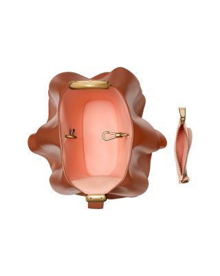 Halo Pleated Wave Mini Leather Bucket Bag