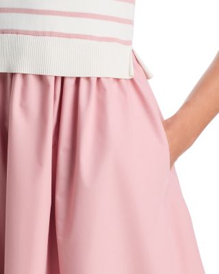 Stripe Knit Poplin Midi Dress - Exclusive