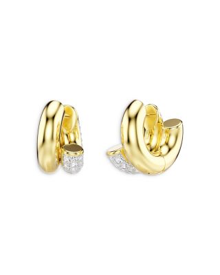 Dextera Crystal Double Row Tubular Hoop Earrings