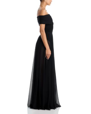 Sleeveless Cowl Neck Flared Gown