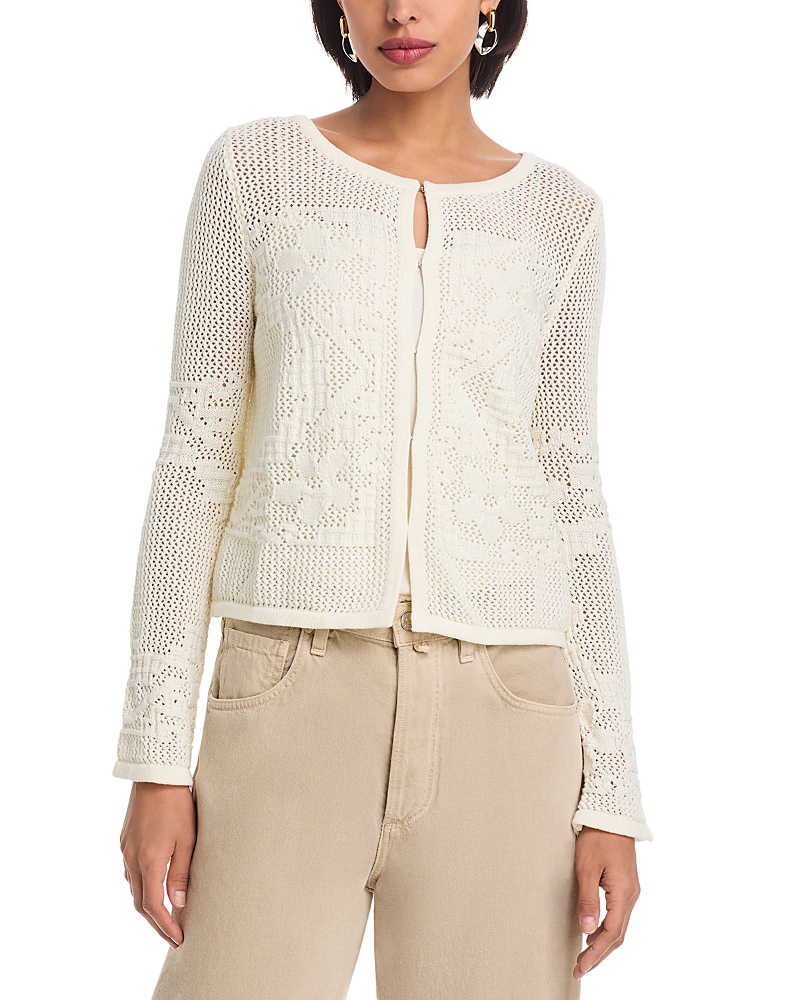 525 America Marigold Mesh Stitch Sweater Jacket