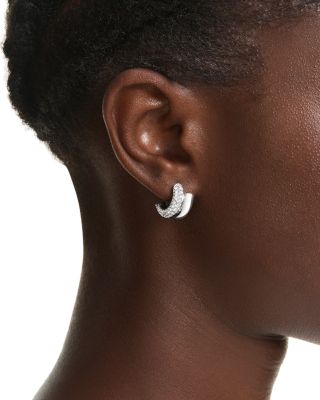 Dextera Crystal Double Row Tubular Hoop Earrings