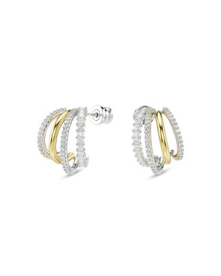 Hyperbola Cubic Zirconia Multi Row Hoop Earrings