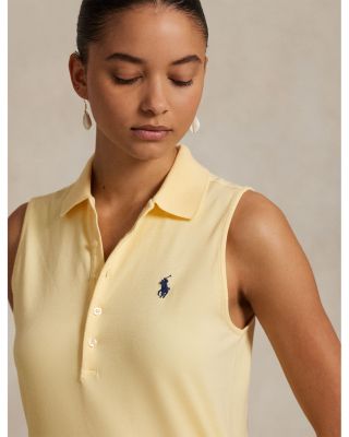 Stretch Cotton Sleeveless Polo Dress