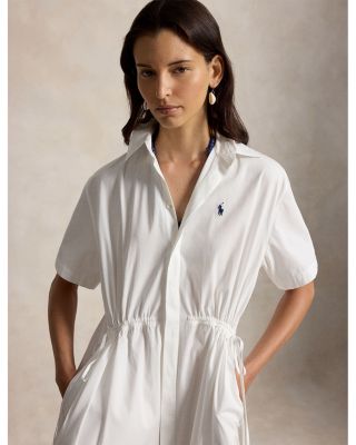 Cotton Drawcord Maxi Shirtdress