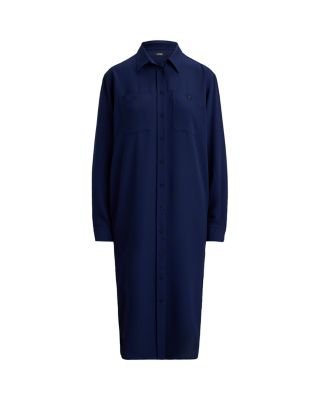 Button Trim Ribbed Cotton Blend Dress