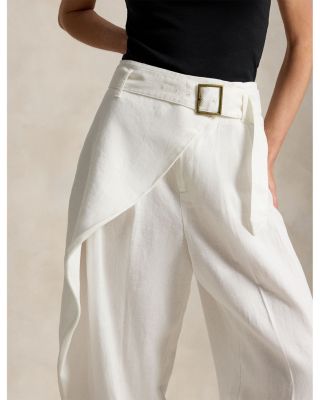 Linen Tapered Wrap Pants