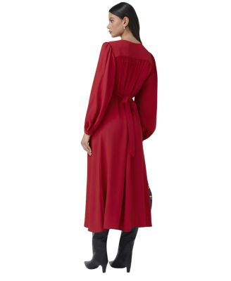 Layla Crepe Tie Neck Midi Dress