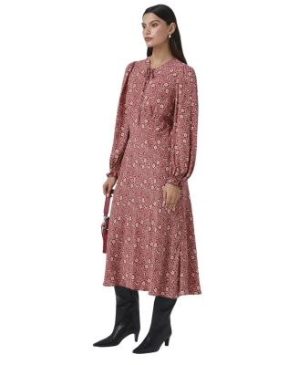 Stella Floral Crepe Tie Front Midi Dress