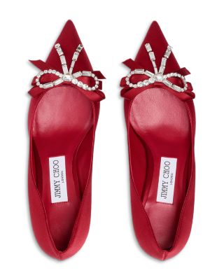 Women's Auria 70 Satin Crystal Bow Pumps