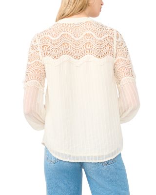 Split Neck Button Front Blouse