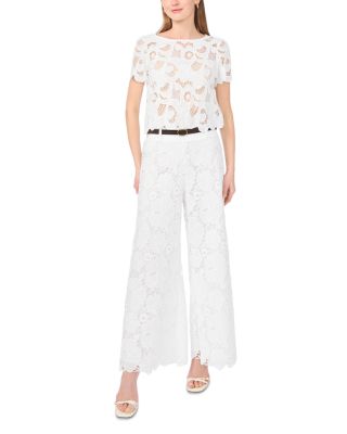Wide Leg Pull On Lace Pants
