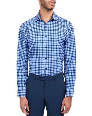 Slim Fit Small Windowpane Performance Dress Shirt