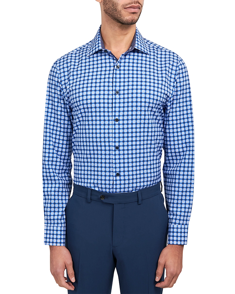 Wrk Slim Fit Small Windowpane Performance Dress Shirt