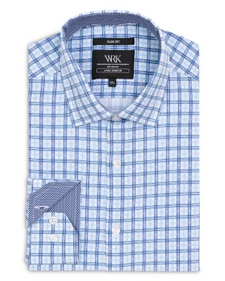 Slim Fit Plaid Performance Dress Shirt