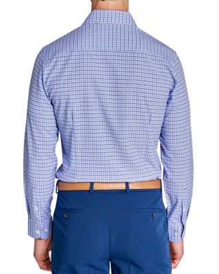 Slim Fit Grid Performance Dress Shirt