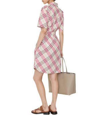 Check Cotton Shirt Dress