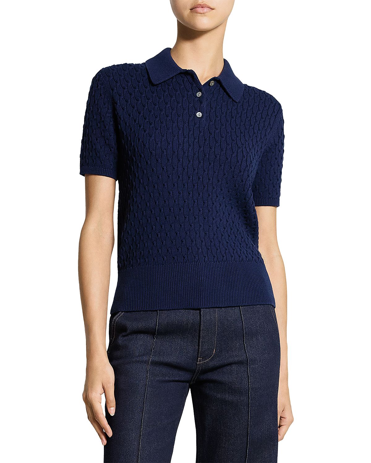 Theory Cable Knit Polo Shirt