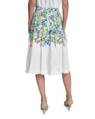 Placed Floral Preppy Skirt