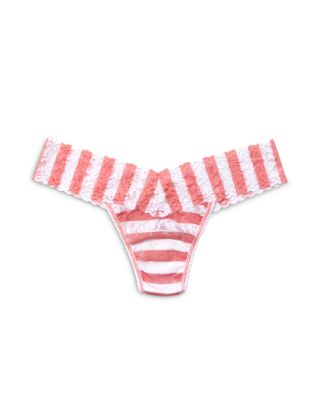 Printed Signature Lace Low Rise Thong