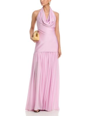 Cowl Neck Drop Waist Gown - Exclusive