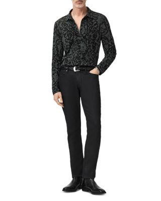 Florian Printed Pintuck Burnout Shirt