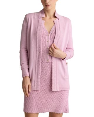 Perle Crepe Knit Cardigan Sweater
