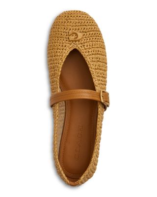 Women's Sculpted Mary Jane Raffia Flats