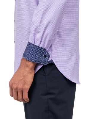 Slim Fit Houdstooth Performance Dress Shirt