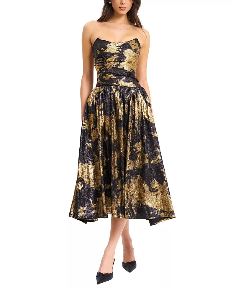 Miss Circle Saanvi Strapless Drop Waist Midi Dress