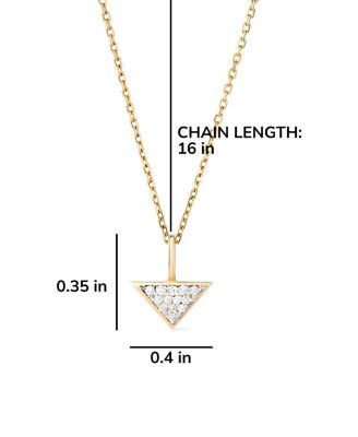 Solid Yellow Gold Lab-Grown Diamond Trillion Charm Necklace