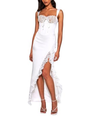  Freddie Lace Satin Maxi Corset Dress