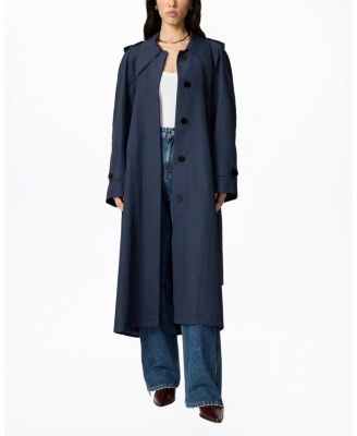 Single-Breasted Cotton Trench Coat