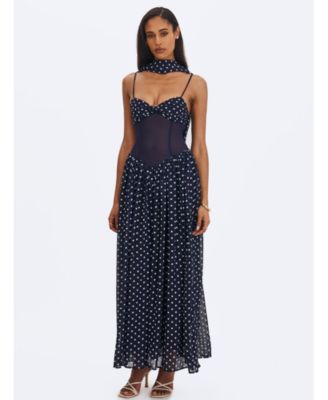  Juliette Polka Dot Chiffon Maxi Dress