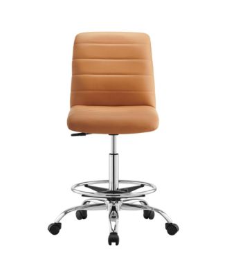 Ripple Armless Faux Leather Drafting Chair