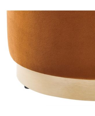 Tilden 16" Round Performance Velvet Upholstered Ottoman