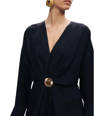  Draped Buckle-Detail Shirt