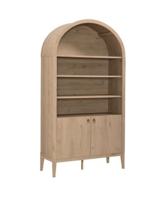 Nolan 74" Tall Wide Arched Storage Display Cabinet Bookshelf