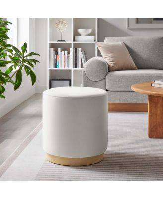 Tilden 16" Round Performance Velvet Upholstered Ottoman