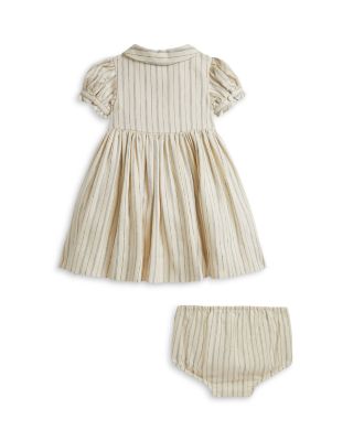 Girls' Smocked Linen-Blend Dress & Bloomer - Baby