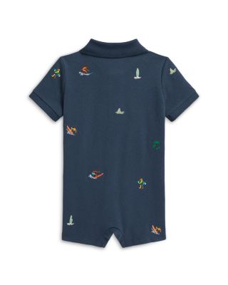 Boys' Embroidered Cotton Mesh Polo Shortall