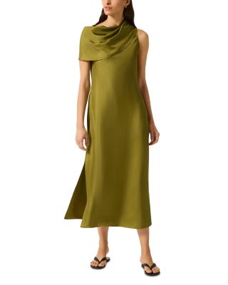 Silk Funnel Neck Dress