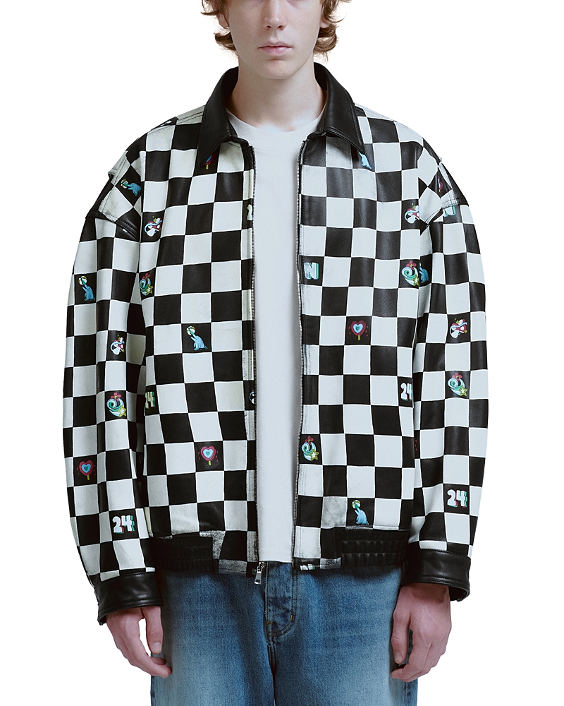Nahmias Oversized Paneled Leather Jacket