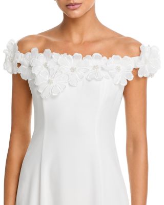 Appliqu&eacute; Floral Off-the-Shoulder Midi Dress - Exclusive