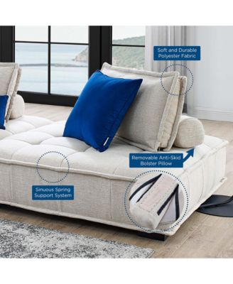 Saunter Tufted Fabric Armless Chair