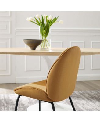 Scoop Black Powder Coated Steel Leg Performance Velvet Dining Chairs, Set of 2