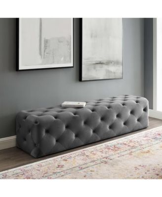 Amour 72" Tufted Button Entryway Performance Velvet Bench