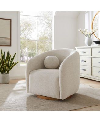 Holland Swivel Chenille Fabric Armchair